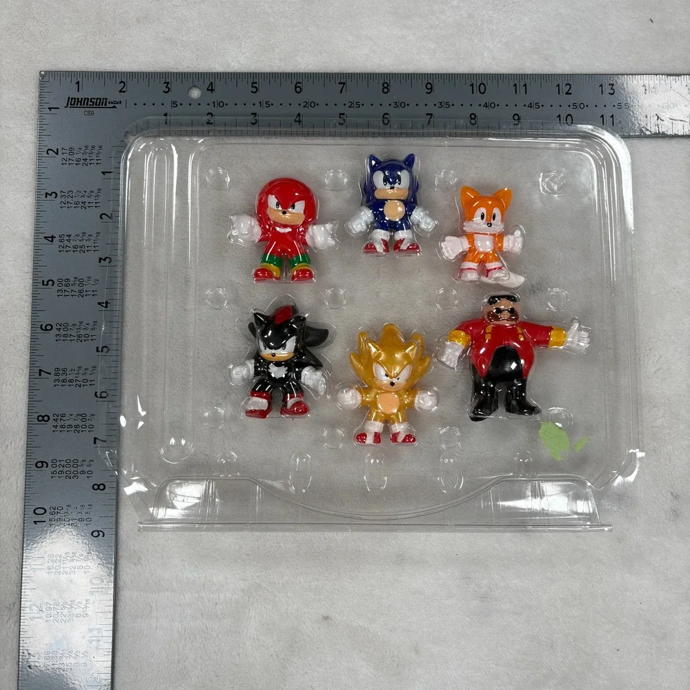 Sonic The Hedgehog Christmas Ornament Figure Lot Of 6 Plastic Clamshell